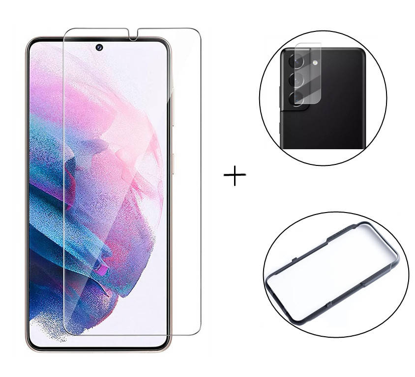 Samsung Galaxy S21 Plus Tempered Glass and Camera Lens Protector Fingerprint compatible