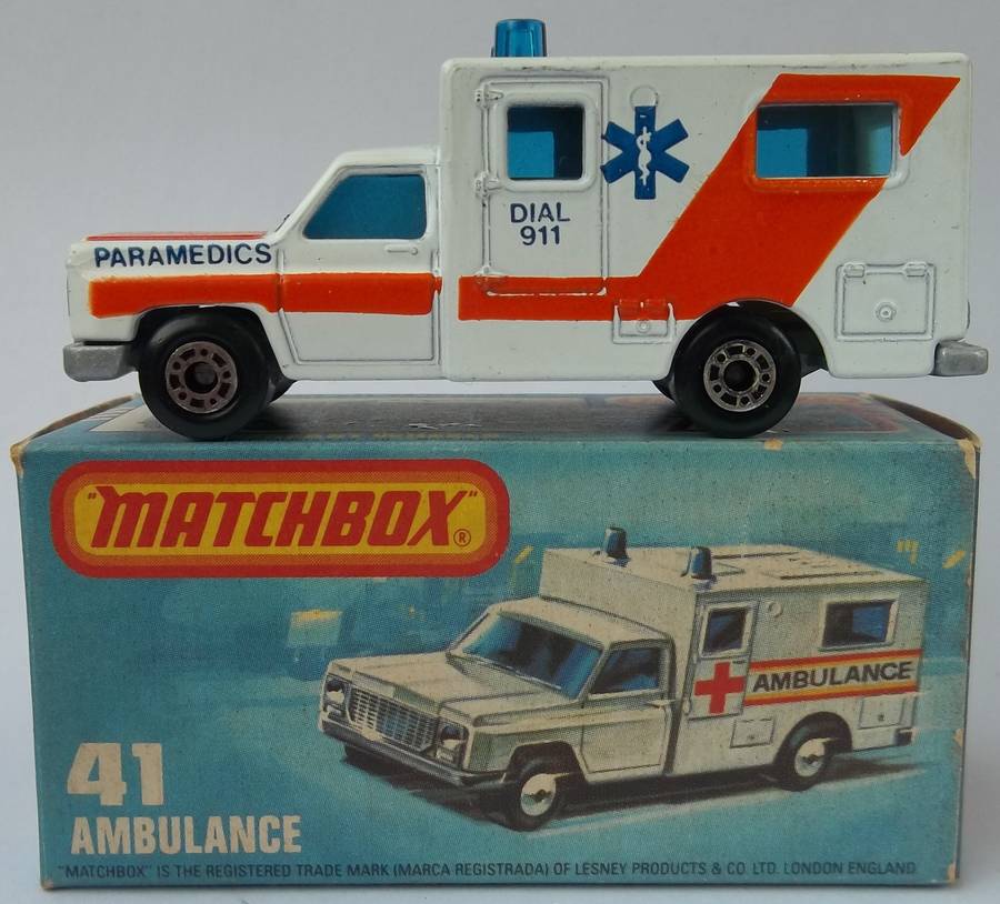 MATCHBOX Lesney Superfast #41 Ambulance BOXED Made in England Die cast Model
