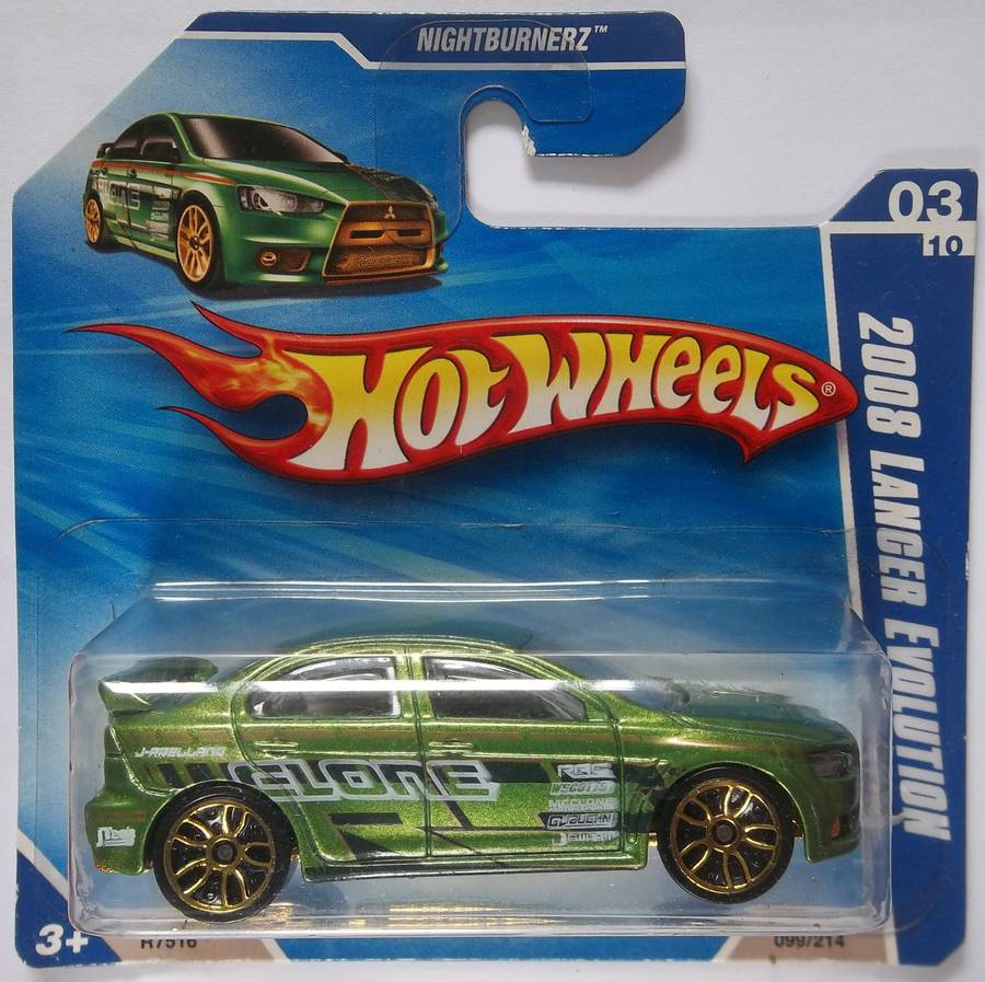 Hot Wheels NIGHTBURNERZ 2008 Lancer Evolution Similar scale to Matchbox HOTWHEELS