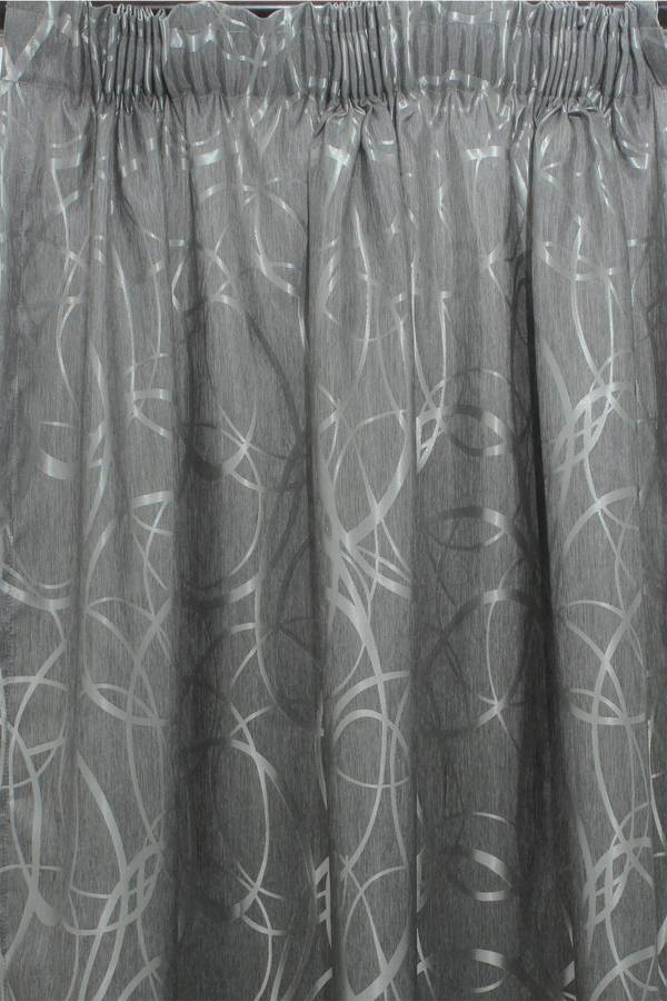 2 Pack Jacquard Unlined Curtain Charcoal