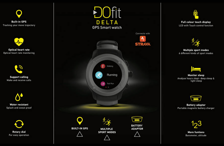 Dofit Delta GPS Sports Watch | IOS | Android | Strava | Local Stock