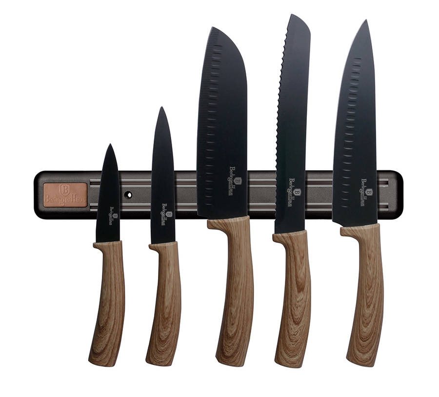 Berlinger Haus 6 Pieces Marble Coating Knife Set with Magnetic Hanger - Ebony (READ THE DESCRIPTION)