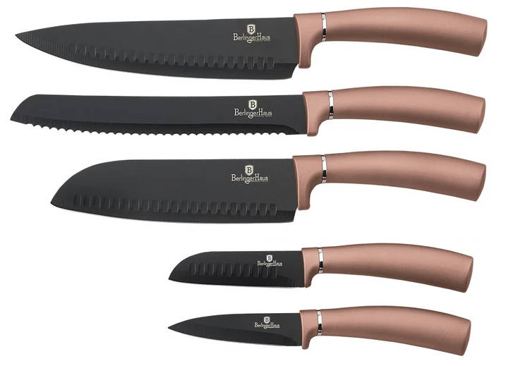 Berlinger Haus 5 Pieces Non-Stick Marble Coating Knife Set - Rose Gold (DISPLAY MODEL)