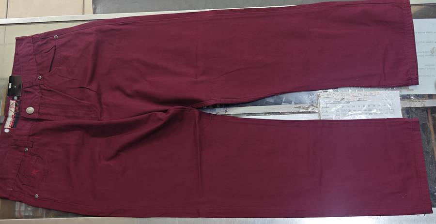 SOVIET VOYAGER BURGUNDY COTTON JEANS (SIZE 38)