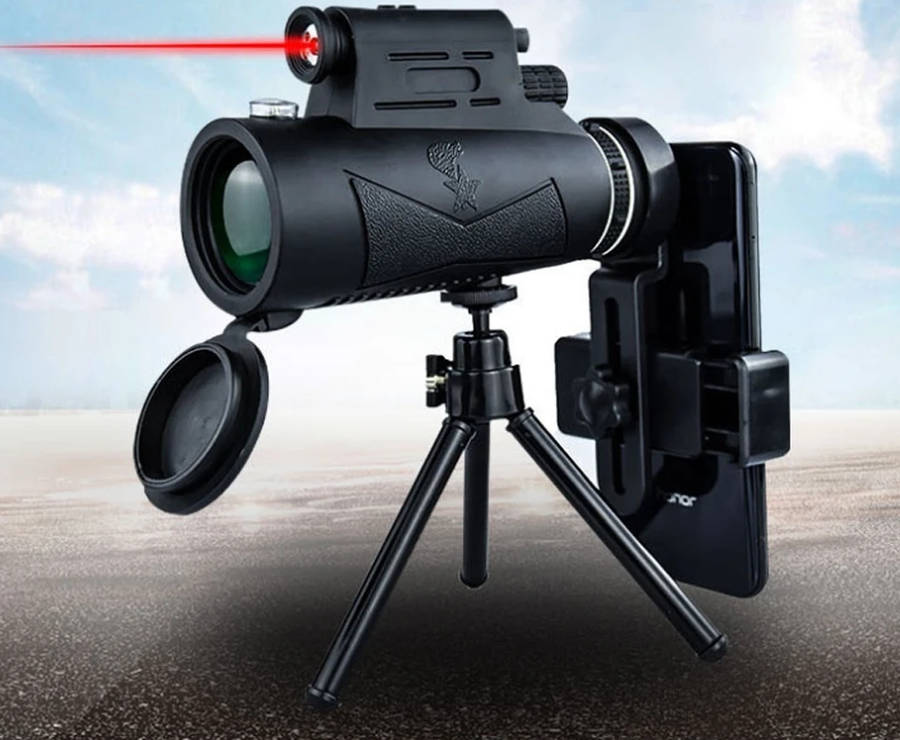 Moge 12X50 HD Telescope with Laser Flashlight Phone Adapter Tripod For Outdoor Camping