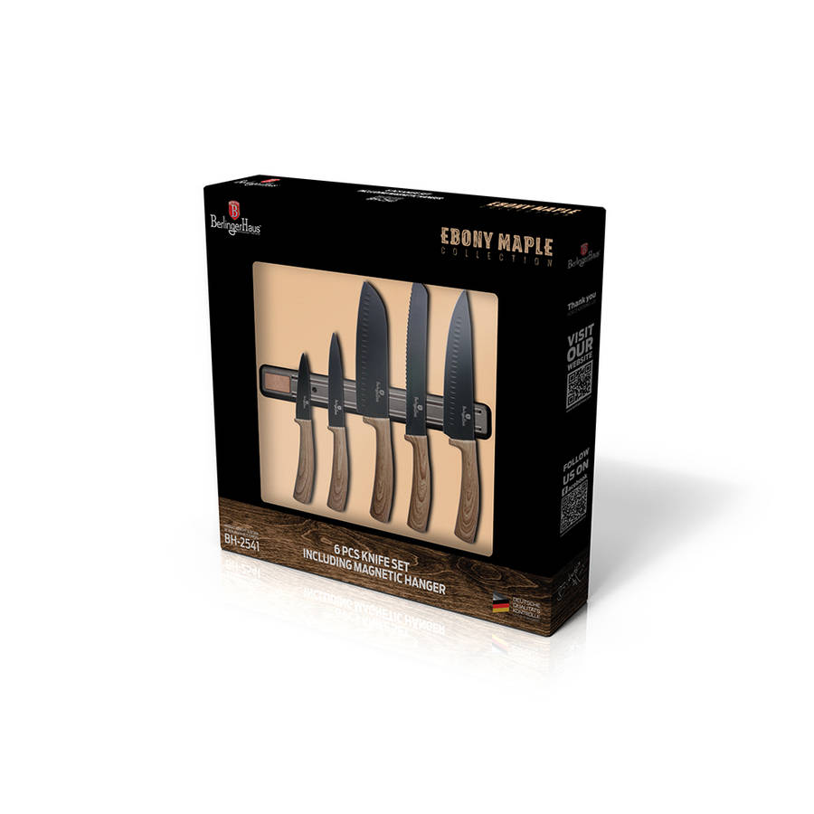 Berlinger Haus 6 Pieces Marble Coating Knife Set with Magnetic Hanger - Ebony (READ THE DESCRIPTION)