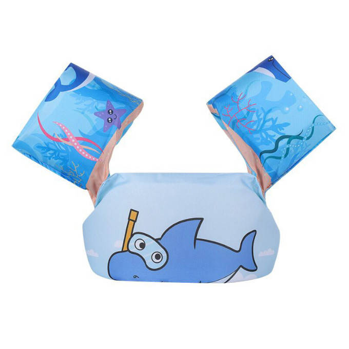 Olive Tree-Kids Arm Band Ring Life Jacket Safety Vest-Blue Shark