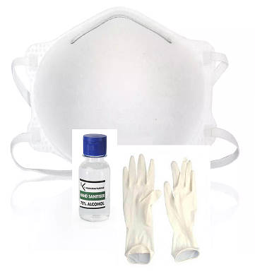 Care Package - N95 FFP2S Mask + Hand Sanitiser + Gloves