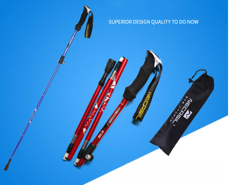 Ultralight Foldable Hiking Trekking Pole EVA Foam Handle Telescopic - Perfect Timing