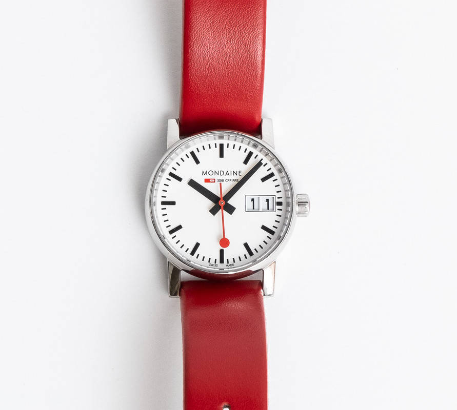 Ladies Mondaine Official Swiss Railways SBB CFF FFS Big Date Watch - Evo2 30mm Watch MSE.30210.LC