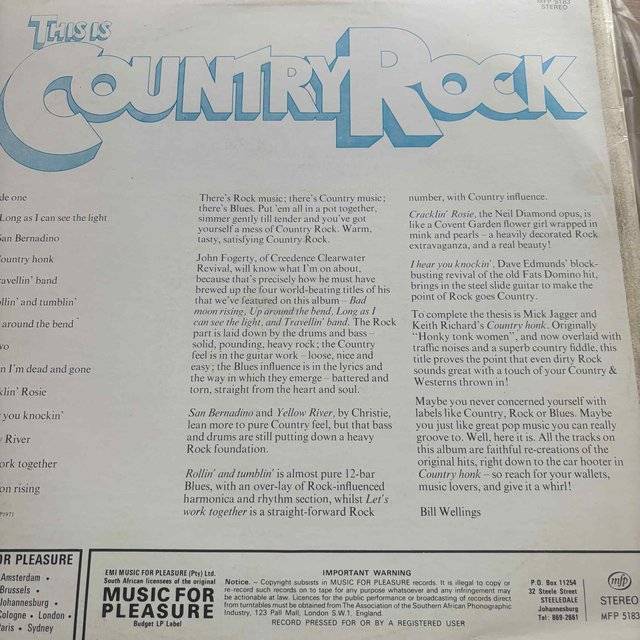 Thats Country Rock : Various Artists : LP Cond. = VG