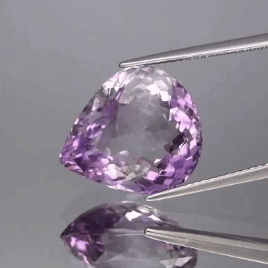 IF Clean! 10.80ct Pear Natural Unheated Purple Amethyst, Uruguay