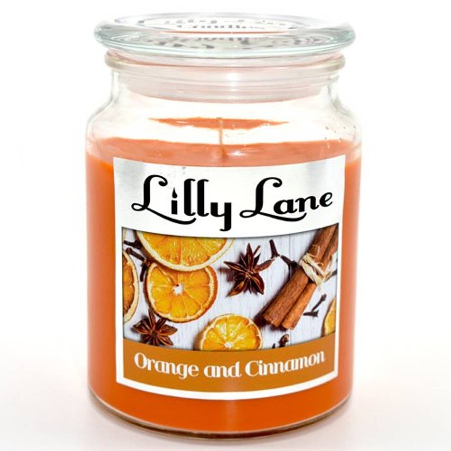 Lilly Lane Orange and Cinnamon Scented Candle Large Lidded