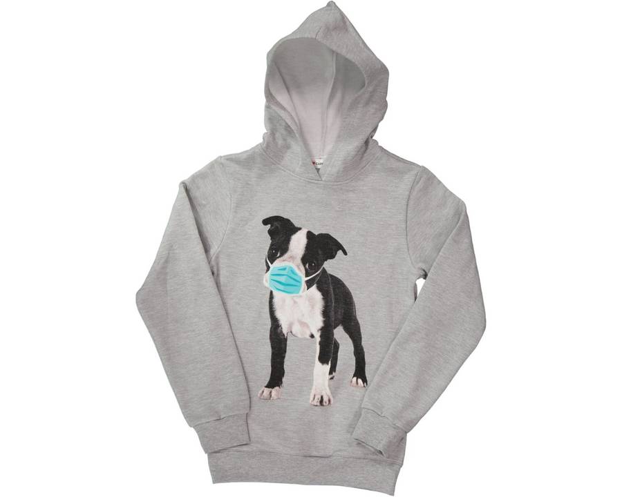 Masked Boston Terrier Novelty Hoodie For Ladies