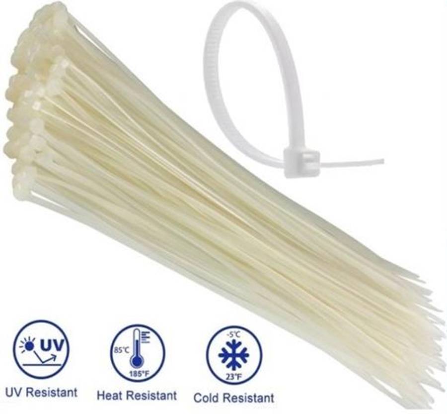 Noble Nylon Cable Ties 4.8 x 200mm Pack of 100 White