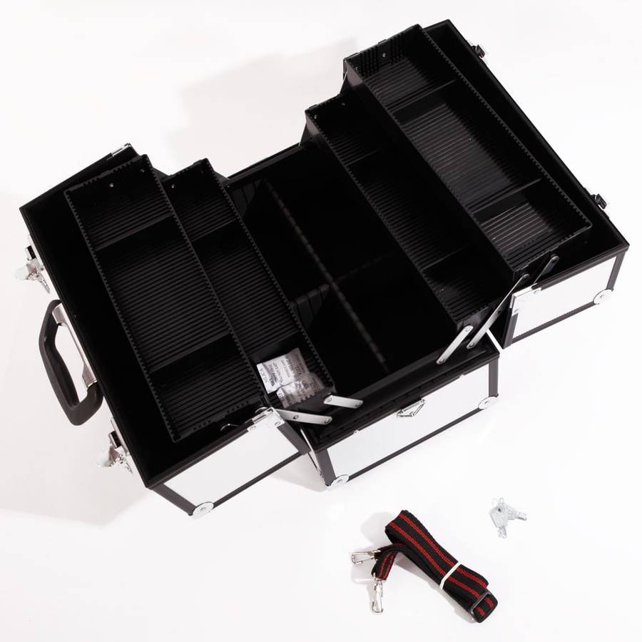 Pro Aluminum Makeup Train Case Jewelry Box Travel Cosmetic Organizer Case