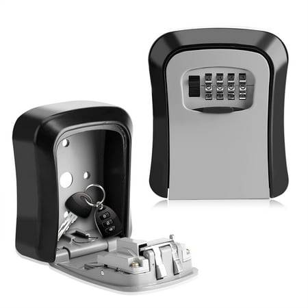 WALFRONT 4 Digit Key Safe Security Storage Lock Box Combination ...