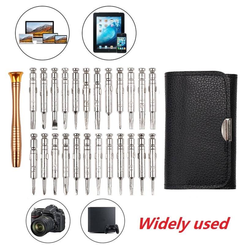 25 in 1 Screwdriver Set Precision Repair Tool Kit Screw Driver for Mobile PC Camera Watch + Case