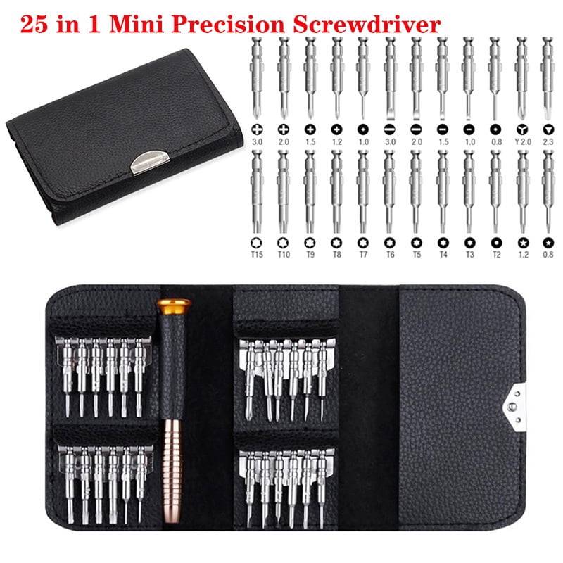 25 in 1 Screwdriver Set Precision Repair Tool Kit Screw Driver for Mobile PC Camera Watch + Case