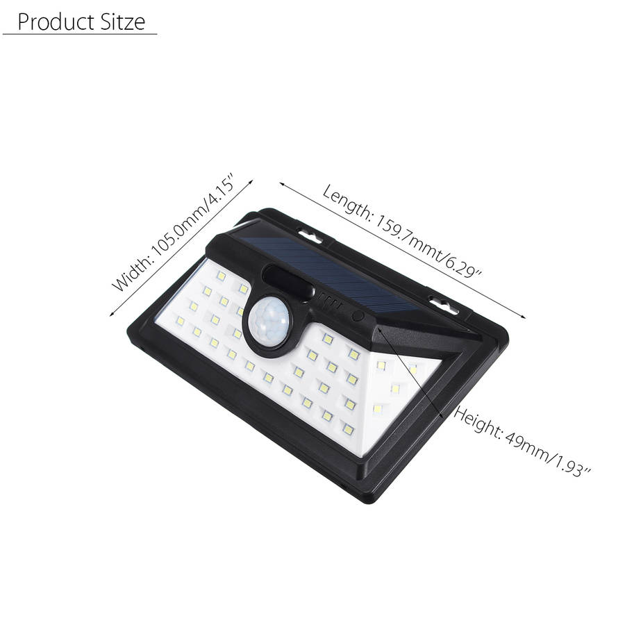Outdoor Waterproof 34 LED Solar Power Light PIR Motion Sensor Security Wall Lam
