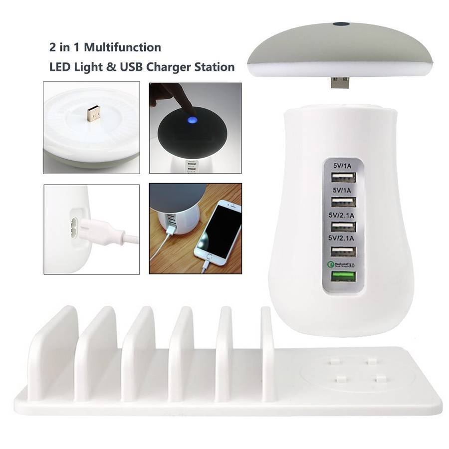 5 USB-Ports Wall Quick Charger With Qualcomm Quick Charge 3.0 Technology