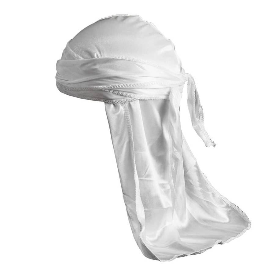 Silky Finish Durag Unisex Headwrap (ice white)