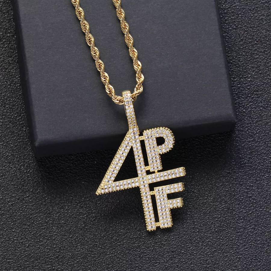 4PF "Four Pockets Full" Lil Baby Inspired Iced CZ Diamond Pendant (Gold)