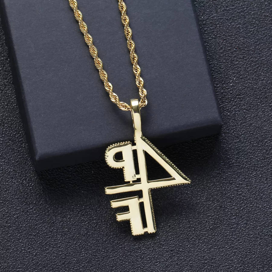 4PF "Four Pockets Full" Lil Baby Inspired Iced CZ Diamond Pendant (Gold)