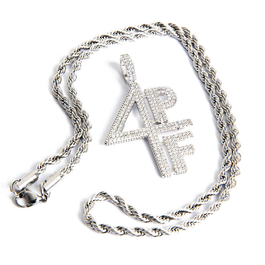 4PF "Four Pockets Full" Lil Baby Inspired Iced CZ Diamond Pendant (silver)