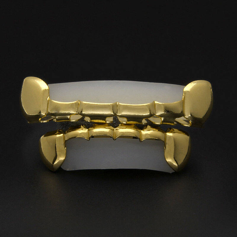 HipHop Gold Plated Bar Style Edge Strip Teeth Grillz (set)