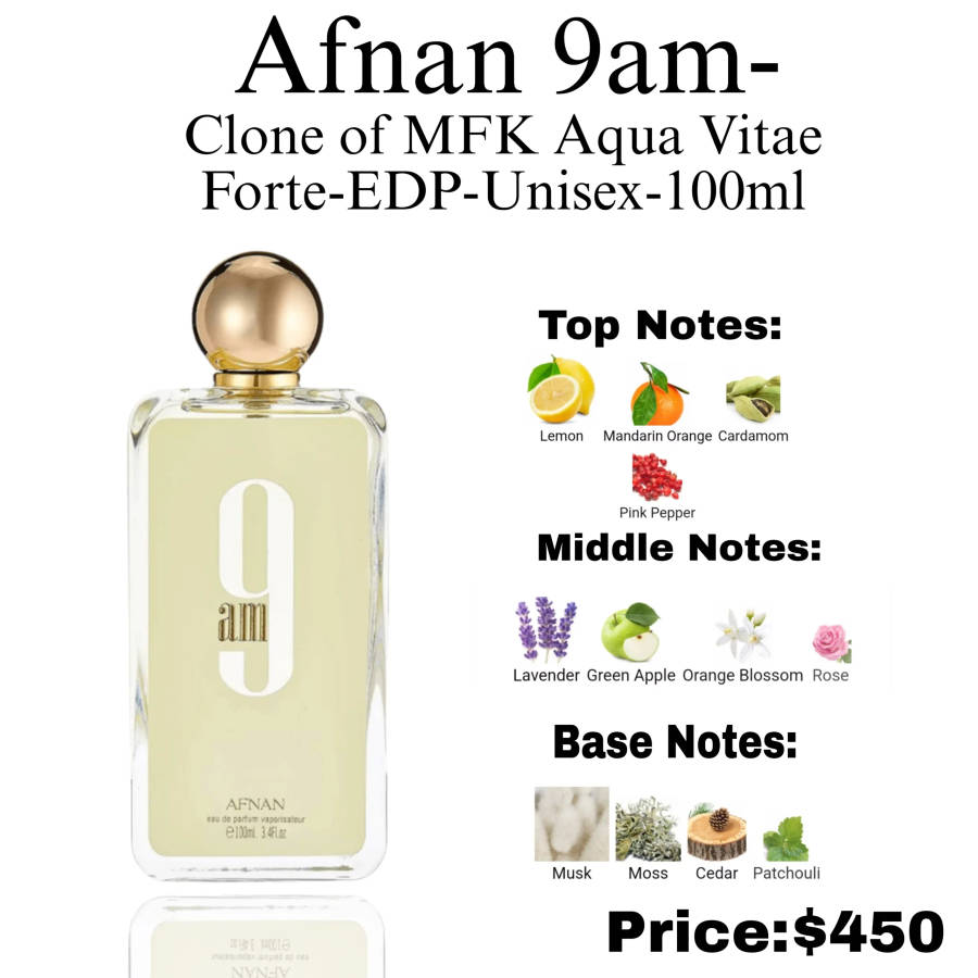 Afnan 9 am 100 ml Eau De Parfum Fresh scent
