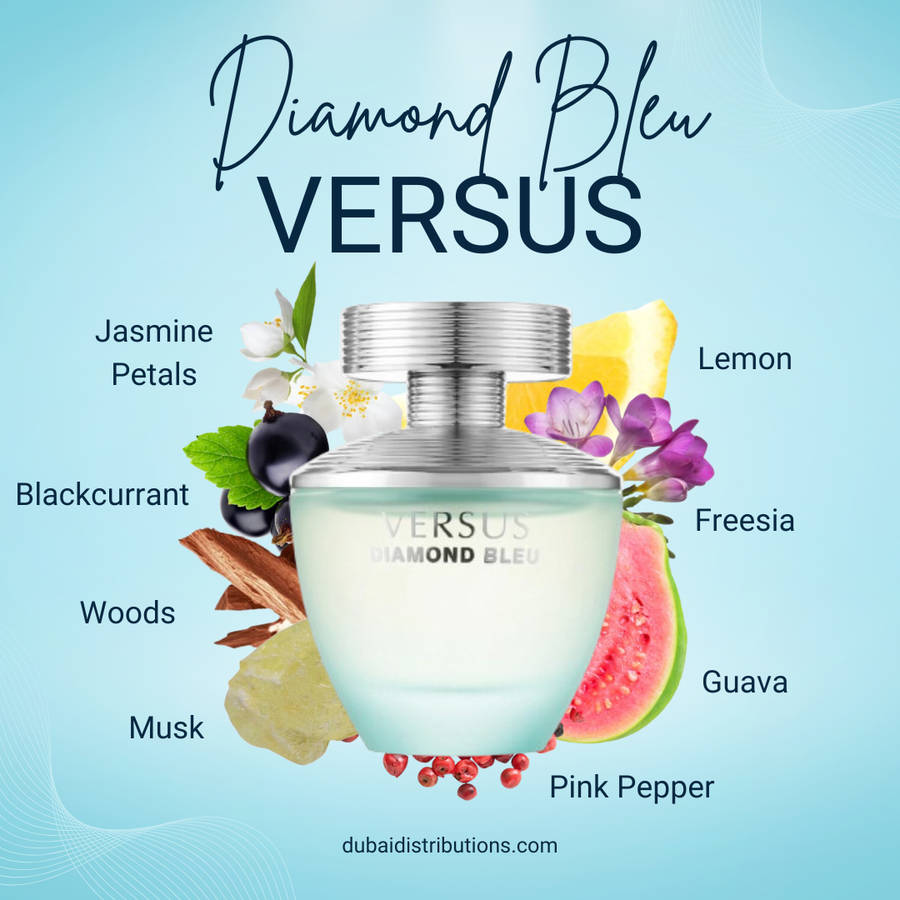Fragrance World Versus Diamond Blue 100 ml Eau De Parfum Fresh scent