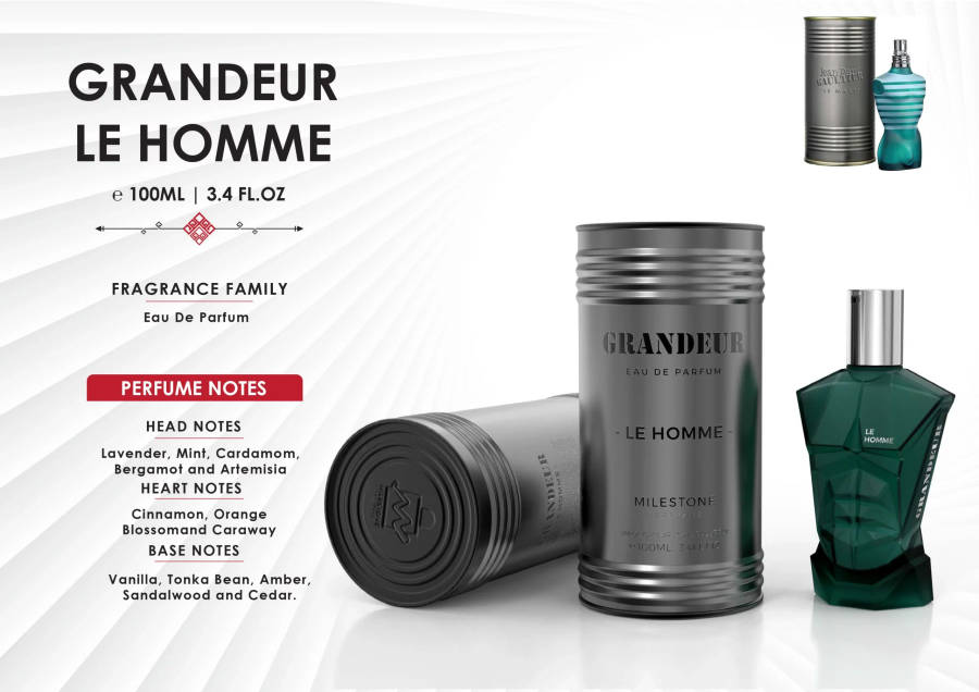 Milestone Perfumes Grandeur Le Homme 100 ml Eau De Parfum Sweet scent