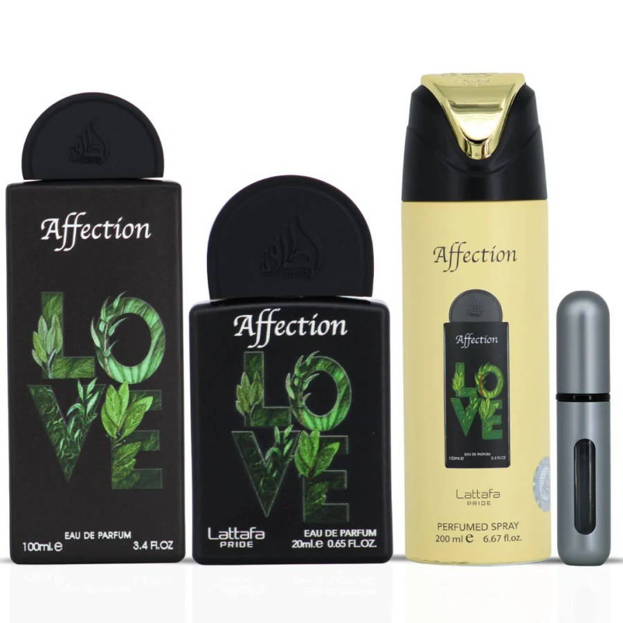 Lattafa Pride Affection Love Gift Set 100 ml + 20 ml + 200 ml Eau De Parfum Floral scent