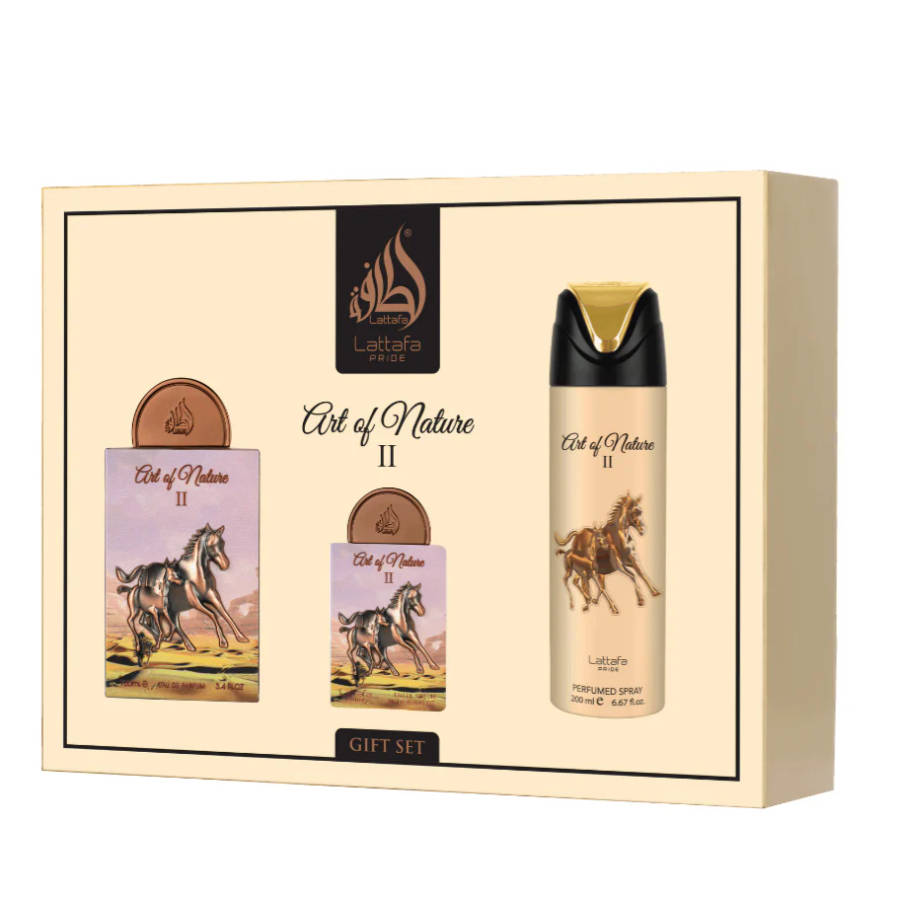 Lattafa Pride Art Of Nature II Gift Set 100 ml +20 ml + 200 ml Eau De Parfum Sweet scent