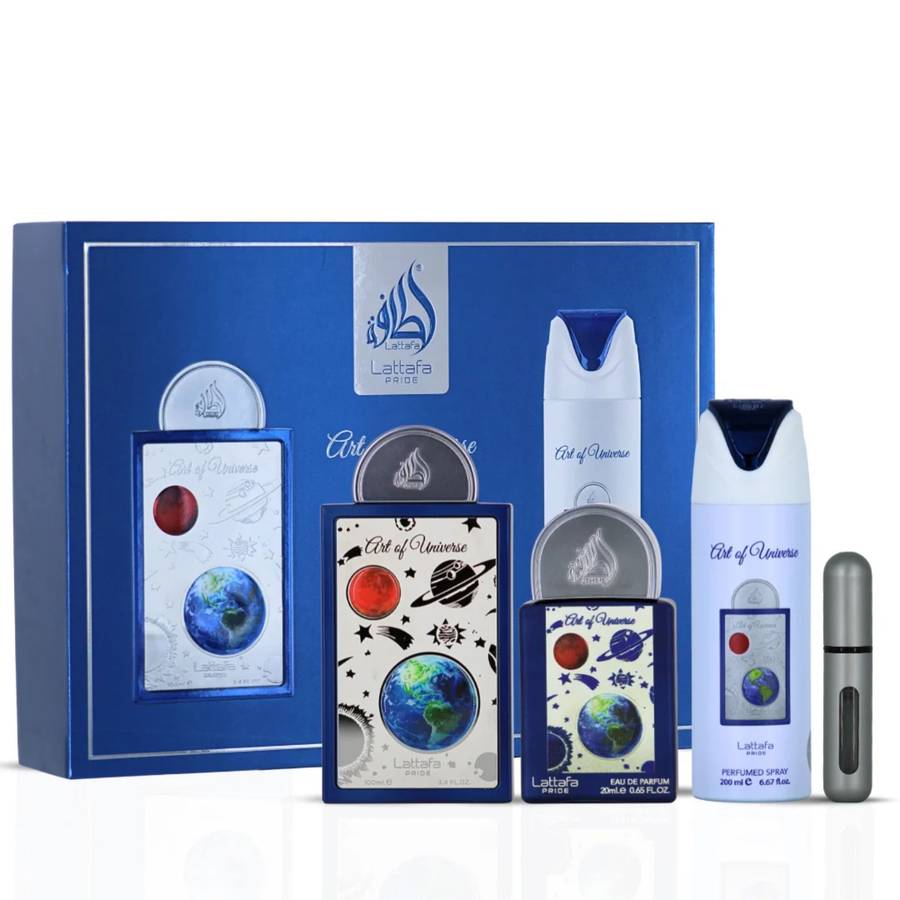 Lattafa Pride Art Of Universe Gift Set 100 ml + 20 ml + 200 ml Eau De Parfum Fresh scent