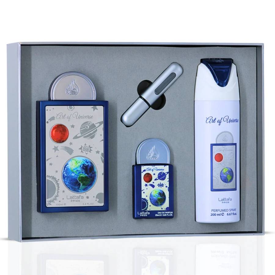 Lattafa Pride Art Of Universe Gift Set 100 ml + 20 ml + 200 ml Eau De Parfum Fresh scent