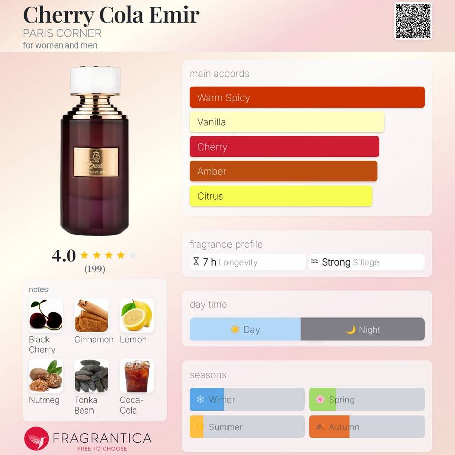 Paris Corner Emir Cherry Cola 100 ml Eau De Parfum Spicy scent