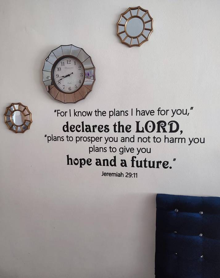 Bible verse wall decal - Jeremiah 29:11 For I know the plans I have for you, declares the LORD.