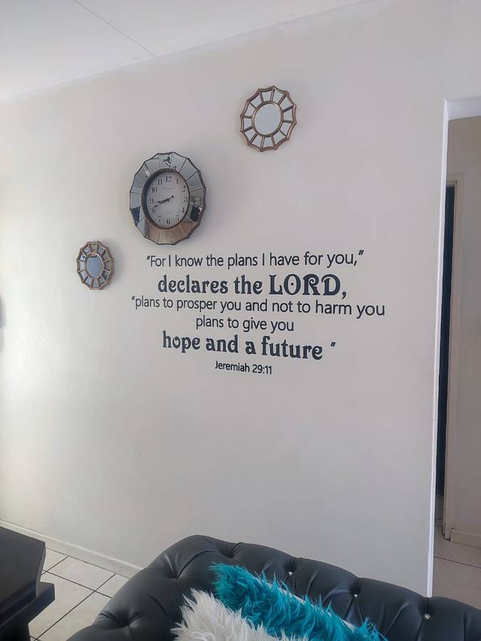 Bible verse wall decal - Jeremiah 29:11 For I know the plans I have for you, declares the LORD.