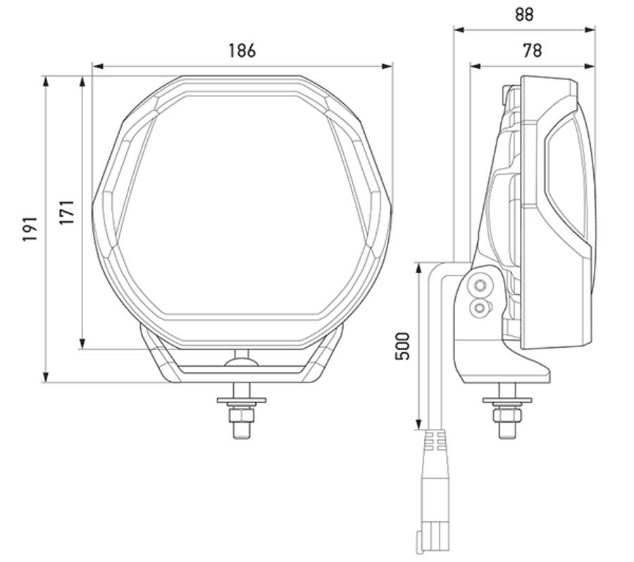 All dimensions in mm.