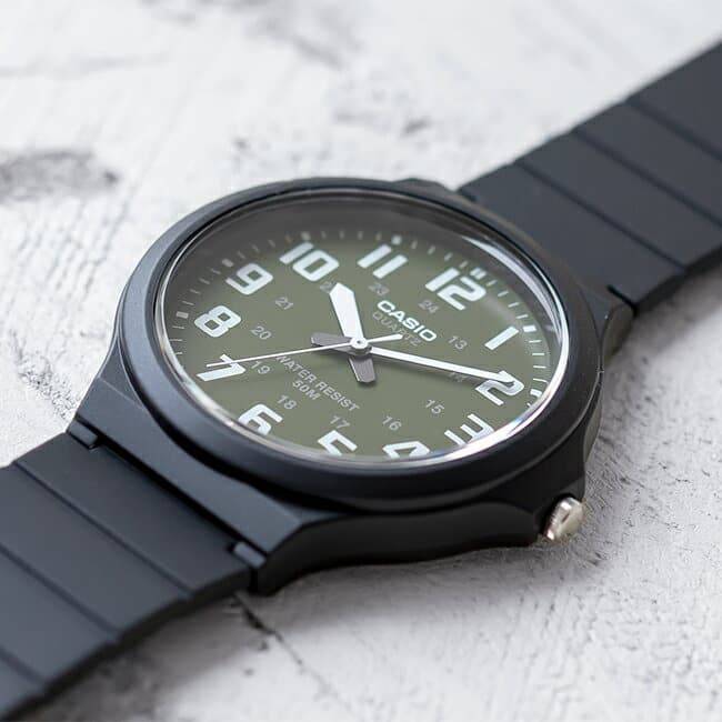 Casio Classic Quartz Easy Reader Watch with Resin Strap, Black (Model: MW-240-1BVCF)