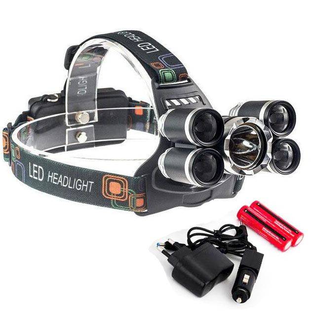 5 Led Bulbs Flashlight Head Rechargeable