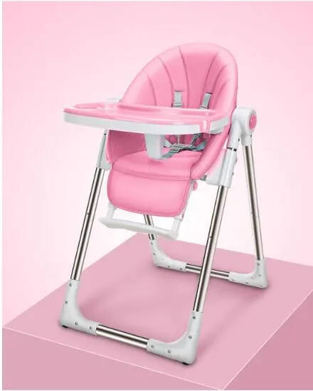 Baby Seat Baby Dinner Table Multifunction Adjustable Folding Chairs (PINK)