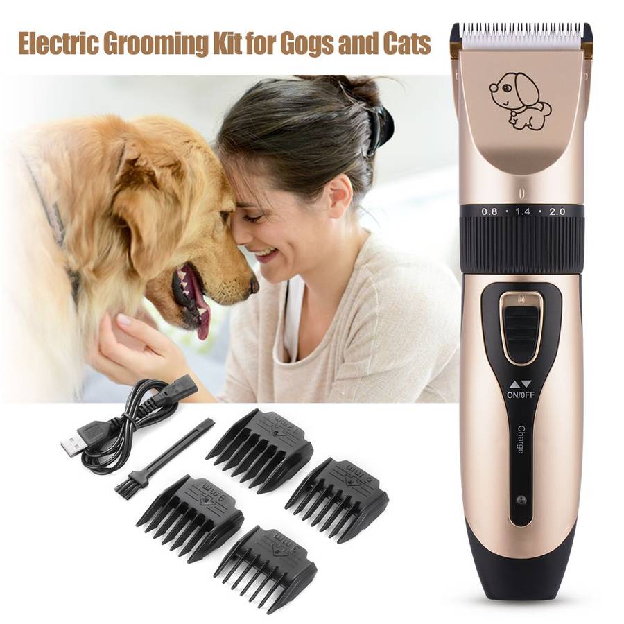 Dog Hair Clipper Kit USB Rechargeable Cordless Pet Grooming Clippers