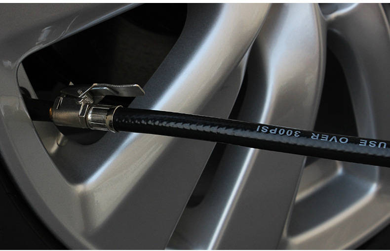 220 Psi Lock On Tire Inflator Air Pressure Gauge Pistol Chuck Hose Car/Bike Auto