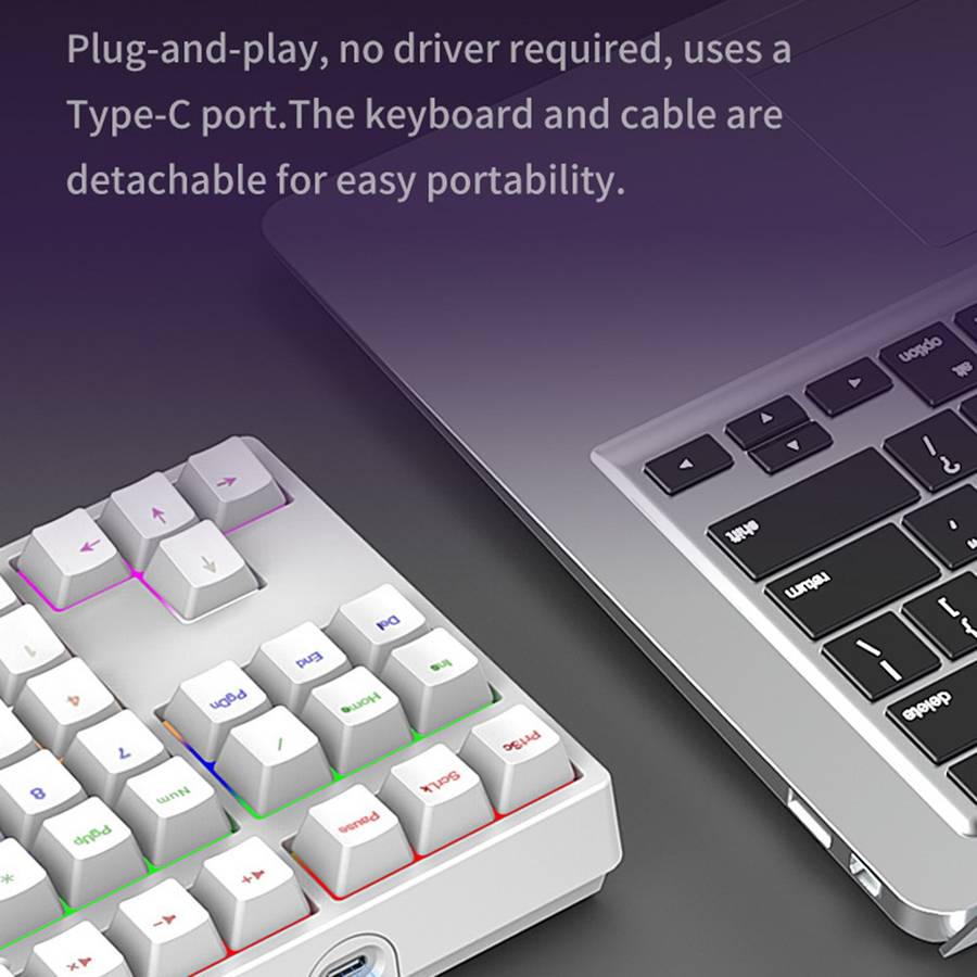 A36 RGB Backlit Mini Mechanical Keyboard with Numpad 34 Keys Type-C Wired Keyboard - Black