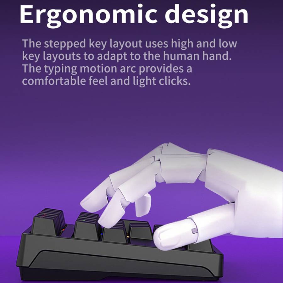 A36 RGB Backlit Mini Mechanical Keyboard with Numpad 34 Keys Type-C Wired Keyboard - White
