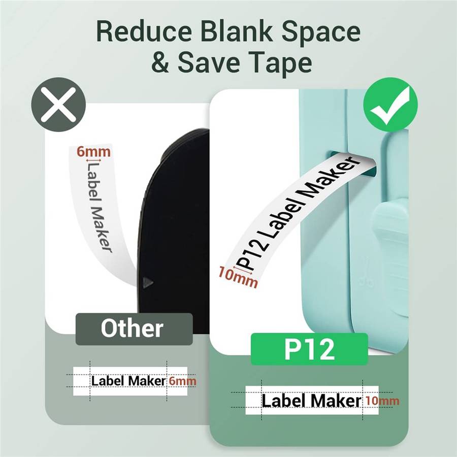 PHOMEMO P12 Mini Handheld Thermal Printer Wireless Bluetooth-compatible Label Printer - Green