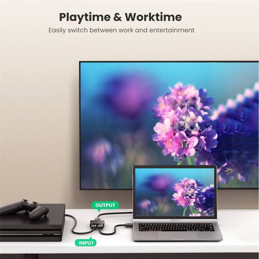 UGREEN HDMI Splitter 4K Switch 2 in 1 out Adapter HDMI Switcher for XBox TV Box Computer Monitor